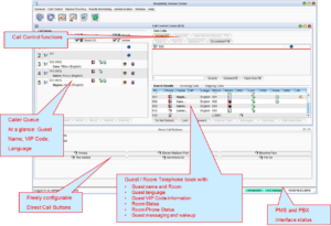 HSC Attendant Console with call queue, guest information and direct call buttons