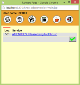 HSC runners web access with a list of service requests